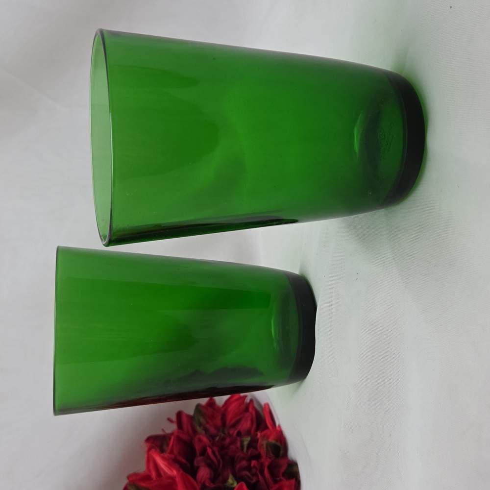 Emerald Green French Glass Tumblers